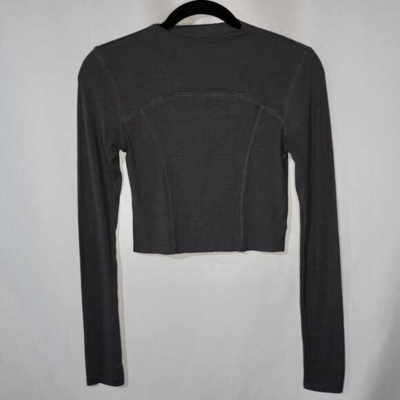Joah Brown Contrast Stitch Long Sleeve - Size S/M - Color: Smoke Rib - Picture 1 of 12